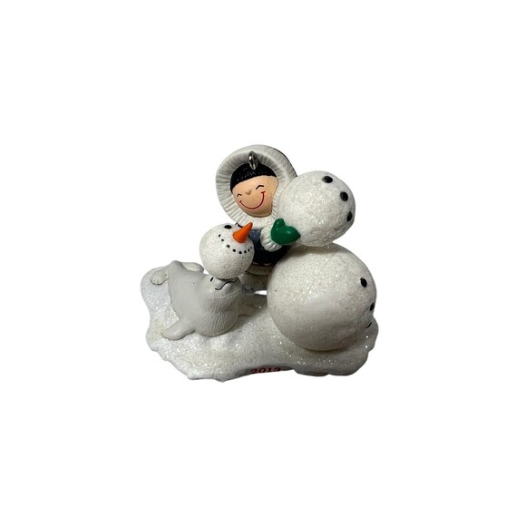 2013 Hallmark Frosty Friends 34th Series Eskimo & Seal Build Snowman EUC - Picture 4 of 15